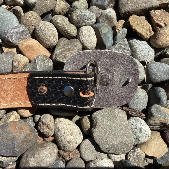 Vintage Allison Daniel Designs Metal Running Horse Buckle Black Belt - Picture 6 of 7